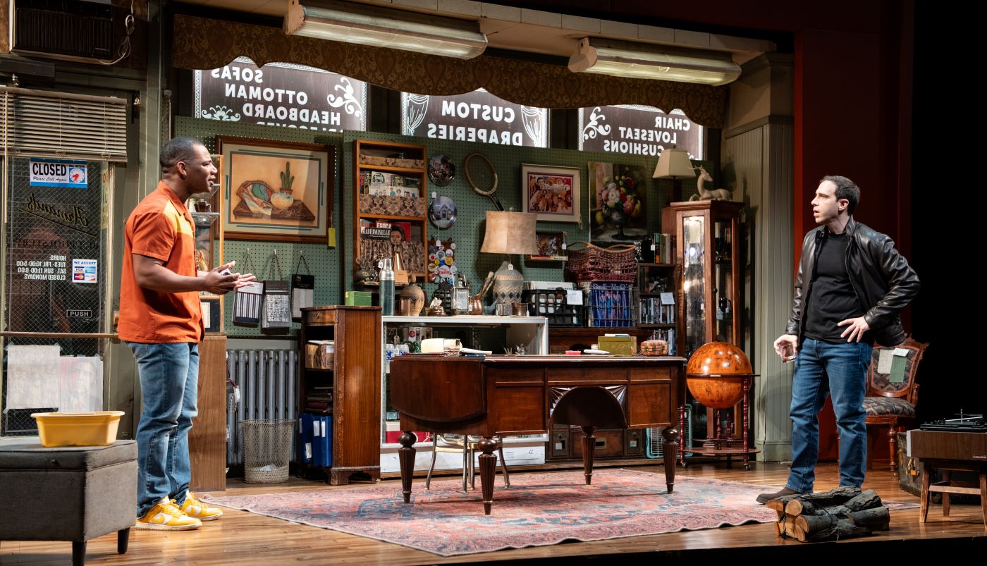 <p>Blake Morris (Shawn) and Gregory Perri (Matt) in <em>King James. </em>Photo by Margot Schulman Photography. </p>