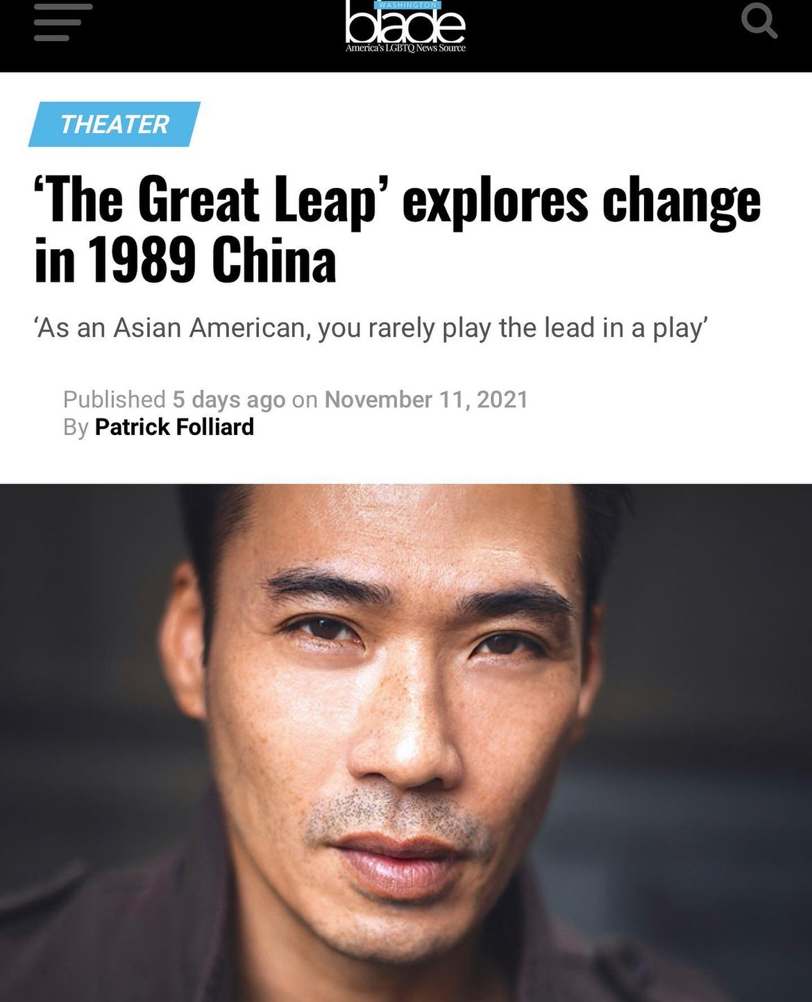 Washington Blade Feature: ‘The Great Leap’ explores change in 1989 China