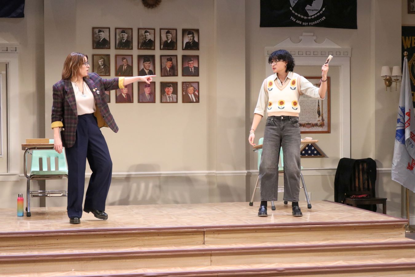 <p class="MsoNormal">Kimberly Gilbert (Heidi) and Kat Pascual (Debater) in <em>What the Constitution Means to Me. </em>Photo by Kent Kondo.</p>