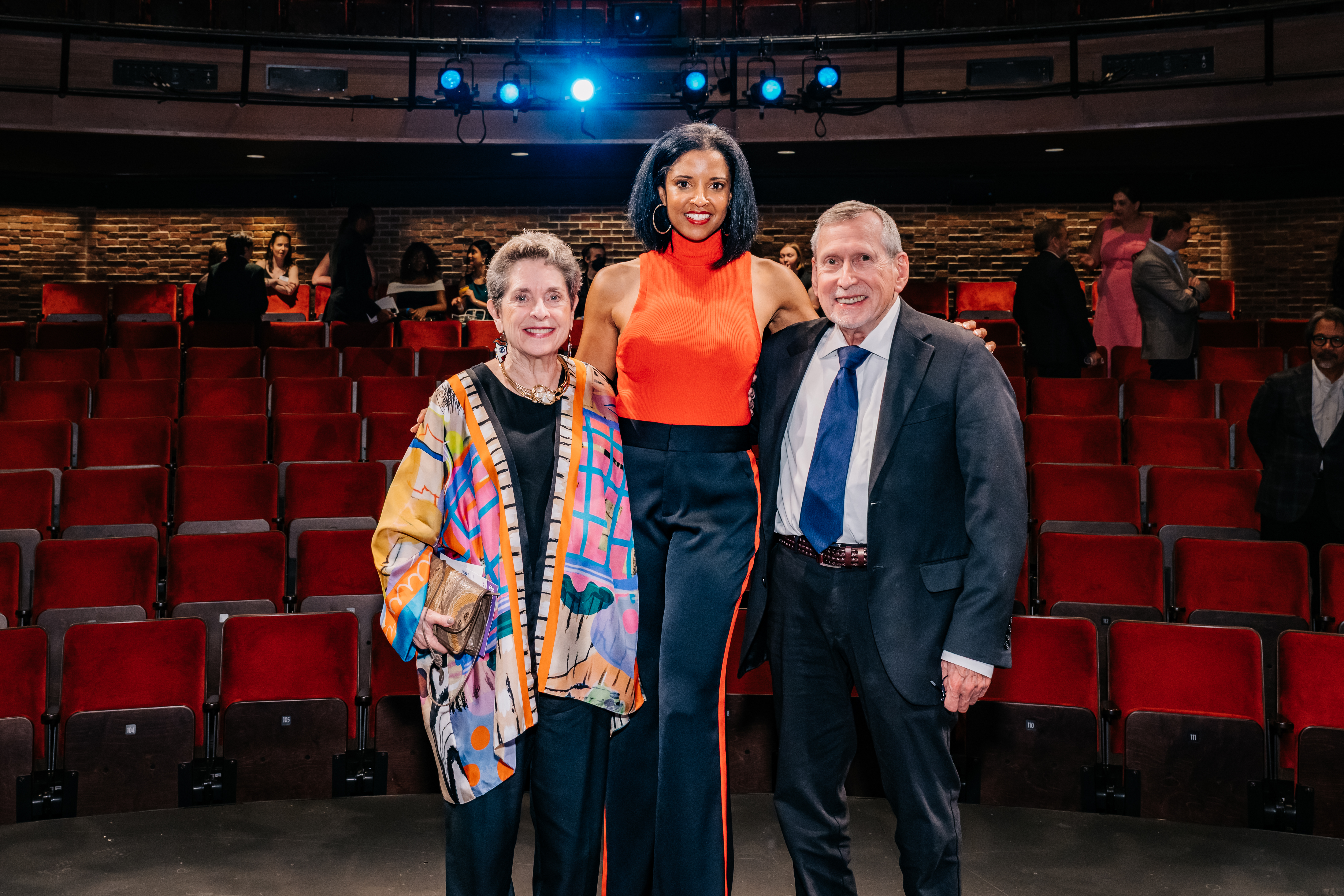 <p>Linda Ravdin, Don Shapero, and Renée Elise Goldsberry. Photo by Cameron Whitman Photography.</p>