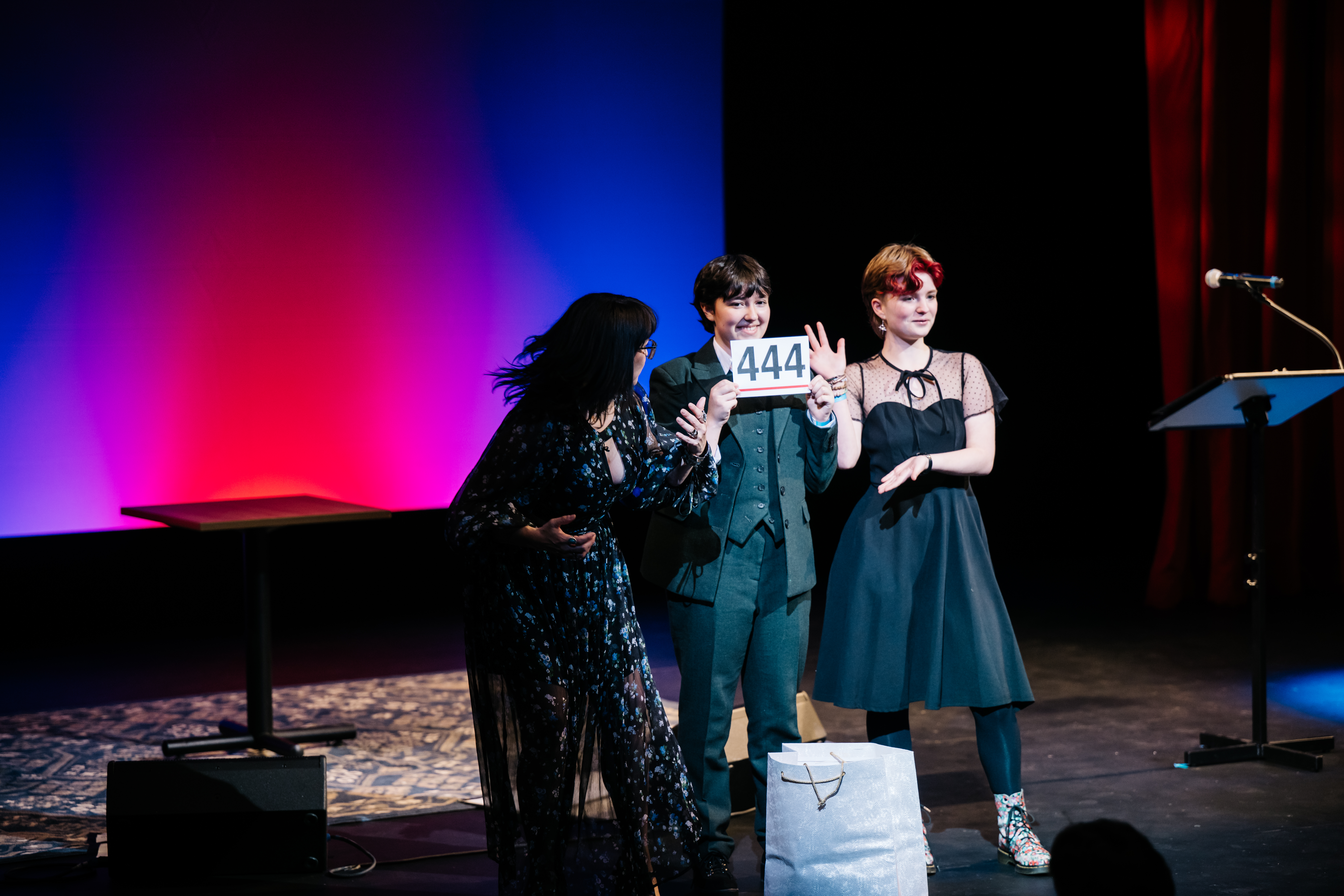 <p>Kimberly Gilbert, Fin Davis, and Lark Jeffers. Photo by Cameron Whitman Photography.</p>