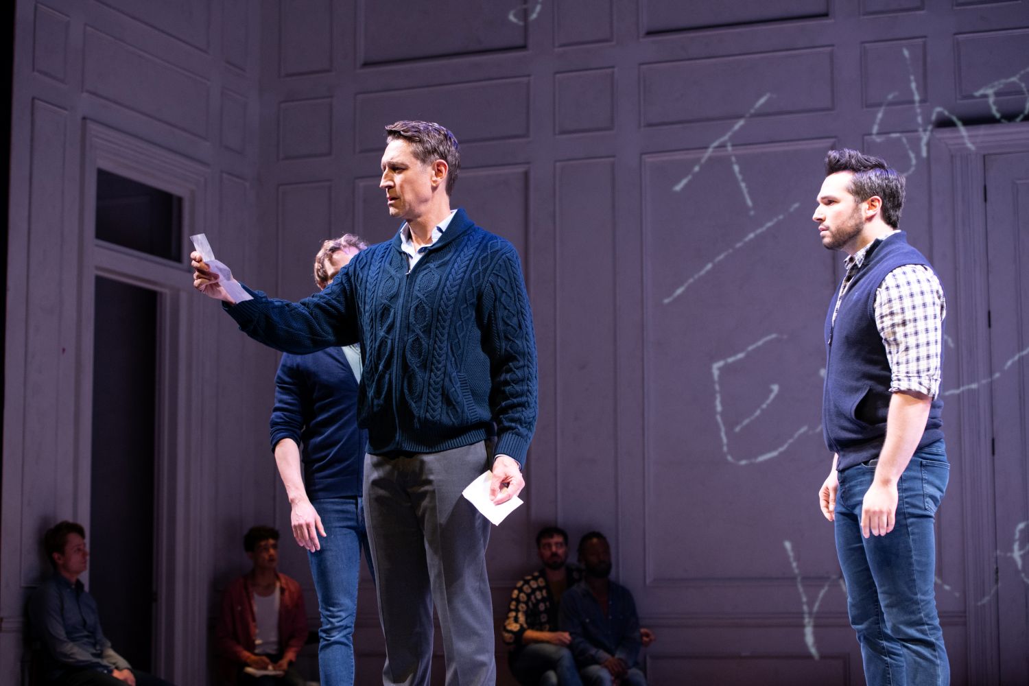 <p>The cast of THE INHERITANCE. Photo by Margot Schulman. </p>